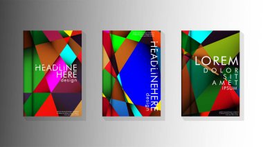 Degradeler ve saydamlık ile geometrik illüstrasyon tarzı. kitap kapağı tasarımı