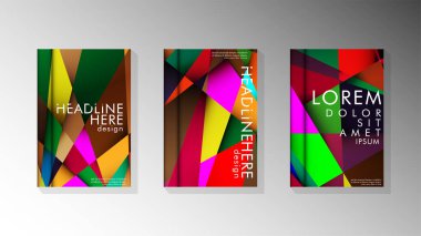 Degradeler ve saydamlık ile geometrik illüstrasyon tarzı. kitap kapağı tasarımı