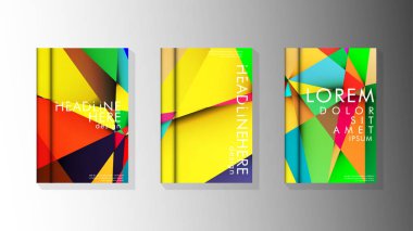 Degradeler ve saydamlık ile geometrik illüstrasyon tarzı. kitap kapağı tasarımı