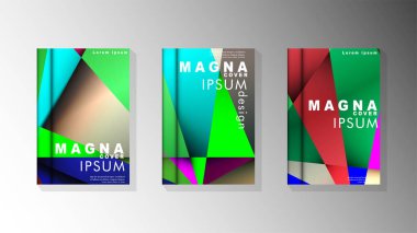 Degradeler ve saydamlık ile geometrik illüstrasyon tarzı. kitap kapağı tasarımı