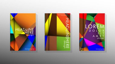 Degradeler ve saydamlık ile geometrik illüstrasyon tarzı. kitap kapağı tasarımı