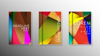 Degradeler ve saydamlık ile geometrik illüstrasyon tarzı. kitap kapağı tasarımı