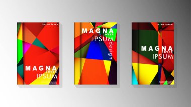 Degradeler ve saydamlık ile geometrik illüstrasyon tarzı. kitap kapağı tasarımı