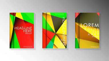 Degradeler ve saydamlık ile geometrik illüstrasyon tarzı. kitap kapağı tasarımı