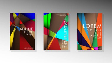 Degradeler ve saydamlık ile geometrik illüstrasyon tarzı. kitap kapağı tasarımı