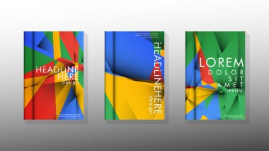 Degrade minimal geometrik desen. renklerle üçgen kapak arka plan tasarımı