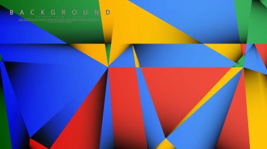 Kırmızı sarı ve yeşil kombinasyonu ile bir Üçgen Arka Plan Vektör. Degradeler ve saydamlık ile geometrik illüstrasyon tarzı.