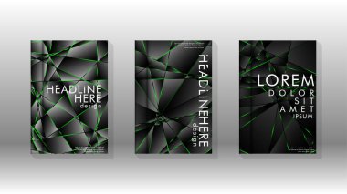 Arka plan kapağı tasarımı lüks çokgen desenler.yeşil üçgen çizgi