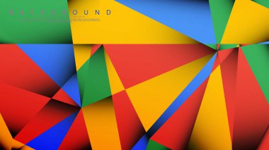 Kırmızı sarı ve yeşil kombinasyonu ile bir Üçgen Arka Plan Vektör. Degradeler ve saydamlık ile geometrik illüstrasyon tarzı.