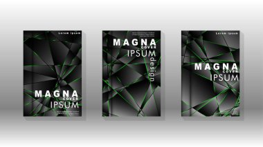 Arka plan kapağı tasarımı lüks çokgen desenler.yeşil üçgen çizgi