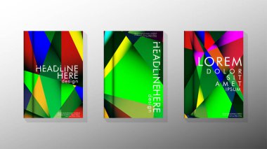 Degradeler ve saydamlık ile geometrik illüstrasyon tarzı. kitap kapağı tasarımı