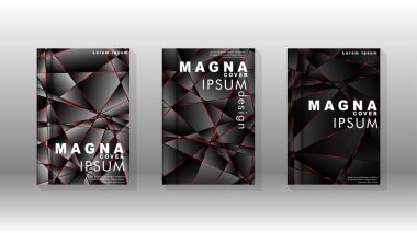 Kapak tasarım deseninin arka planı. Kırmızı üçgen çizgisi. Vektör ön sayfa yazı tipi