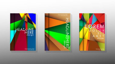 Degradeler ve saydamlık ile geometrik illüstrasyon tarzı. kitap kapağı tasarımı