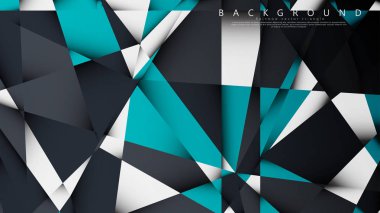 Vektör Arka Plan Üçgen Mozaik mavi, gri ve beyaz bir arada. Degradeler ve saydamlık ile geometrik illüstrasyon tarzı.