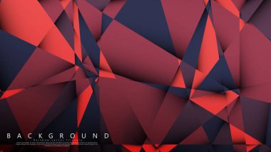Koyu kırmızı bir arada vektör üçgen arka plan. Degradeler ve saydamlık ile geometrik illüstrasyon tarzı.
