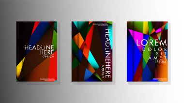 Degradeler ve saydamlık ile geometrik illüstrasyon tarzı. kitap kapağı tasarımı