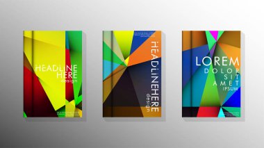 Degradeler ve saydamlık ile geometrik illüstrasyon tarzı. kitap kapağı tasarımı