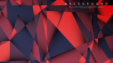 Koyu kırmızı bir arada vektör üçgen arka plan. Degradeler ve saydamlık ile geometrik illüstrasyon tarzı.