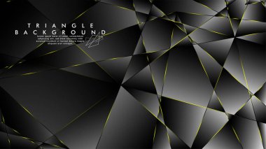 Soyut Arka Plan Geometrik Lüks çokgen desenleri ve Sarı üçgen çizgileri ile