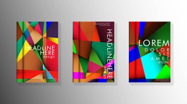 Degradeler ve saydamlık ile geometrik illüstrasyon tarzı. kitap kapağı tasarımı