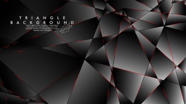 Soyut Arka Plan Geometrik Lüks çokgen desenleri ve Kırmızı üçgen çizgileri ile