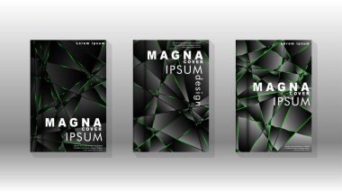 Arka plan kapağı tasarımı lüks çokgen desenler.yeşil üçgen çizgi