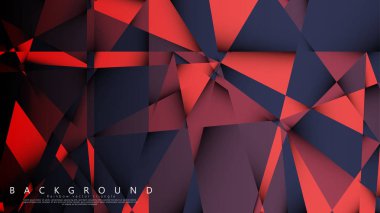 Koyu kırmızı bir arada vektör üçgen arka plan. Degradeler ve saydamlık ile geometrik illüstrasyon tarzı.
