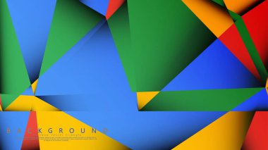 Kırmızı sarı ve yeşil kombinasyonu ile bir Üçgen Arka Plan Vektör. Degradeler ve saydamlık ile geometrik illüstrasyon tarzı.