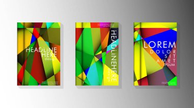 Degradeler ve saydamlık ile geometrik illüstrasyon tarzı. kitap kapağı tasarımı