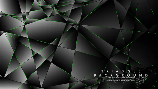 Abstracte achtergrond van geometrische met luxe veelhoek patronen en groene driehoek lijnen — Stockvector