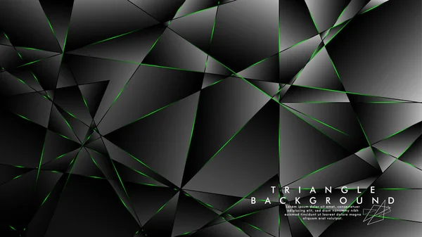 고급스러운 다각형 패턴과 녹색 삼각형 선기하학의 추상배경 — 스톡 벡터