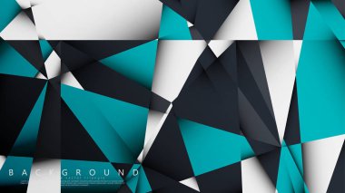 Vektör Arka Plan Üçgen Mozaik mavi, gri ve beyaz bir arada. Degradeler ve saydamlık ile geometrik illüstrasyon tarzı.