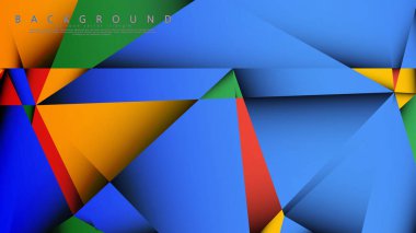 Kırmızı sarı ve yeşil kombinasyonu ile bir Üçgen Arka Plan Vektör. Degradeler ve saydamlık ile geometrik illüstrasyon tarzı.