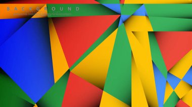 Kırmızı sarı ve yeşil kombinasyonu ile bir Üçgen Arka Plan Vektör. Degradeler ve saydamlık ile geometrik illüstrasyon tarzı.