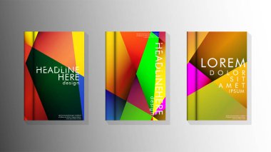 Degradeler ve saydamlık ile geometrik illüstrasyon tarzı. kitap kapağı tasarımı