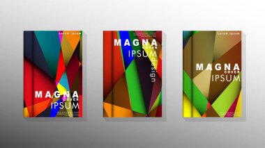 Degradeler ve saydamlık ile geometrik illüstrasyon tarzı. kitap kapağı tasarımı