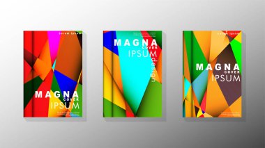 Degradeler ve saydamlık ile geometrik illüstrasyon tarzı. kitap kapağı tasarımı