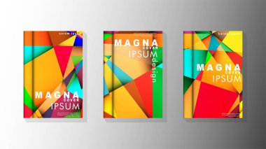 Degradeler ve saydamlık ile geometrik illüstrasyon tarzı. kitap kapağı tasarımı