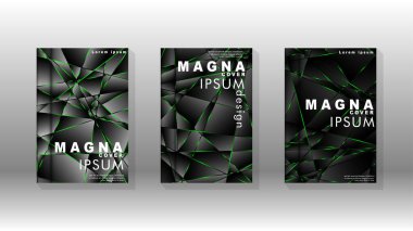 Arka plan kapağı tasarımı lüks çokgen desenler.yeşil üçgen çizgi