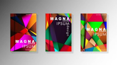 Degradeler ve saydamlık ile geometrik illüstrasyon tarzı. kitap kapağı tasarımı