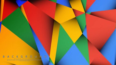 Kırmızı sarı ve yeşil kombinasyonu ile bir Üçgen Arka Plan Vektör. Degradeler ve saydamlık ile geometrik illüstrasyon tarzı.