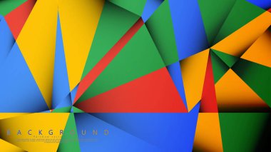 Kırmızı sarı ve yeşil kombinasyonu ile bir Üçgen Arka Plan Vektör. Degradeler ve saydamlık ile geometrik illüstrasyon tarzı.