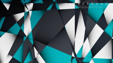 Vektör Arka Plan Üçgen Mozaik mavi, gri ve beyaz bir arada. Degradeler ve saydamlık ile geometrik illüstrasyon tarzı.