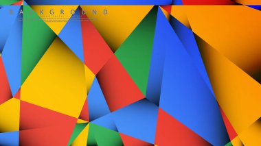 Kırmızı sarı ve yeşil kombinasyonu ile bir Üçgen Arka Plan Vektör. Degradeler ve saydamlık ile geometrik illüstrasyon tarzı.