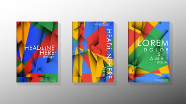 Degrade minimal geometrik desen. renklerle üçgen kapak arka plan tasarımı