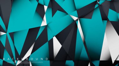 Vektör Arka Plan Üçgen Mozaik mavi, gri ve beyaz bir arada. Degradeler ve saydamlık ile geometrik illüstrasyon tarzı.