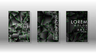 Arka plan kapağı tasarımı lüks çokgen desenler.yeşil üçgen çizgi