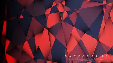 Koyu kırmızı bir arada vektör üçgen arka plan. Degradeler ve saydamlık ile geometrik illüstrasyon tarzı.