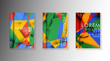 Degrade minimal geometrik desen. renklerle üçgen kapak arka plan tasarımı