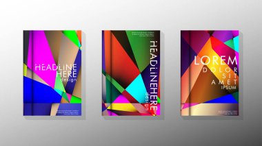 Degradeler ve saydamlık ile geometrik illüstrasyon tarzı. kitap kapağı tasarımı